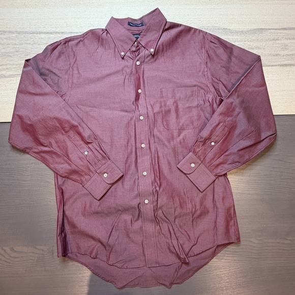 Lands' End Other - Land's End Shirt Mens 16 - 34 Shinny Long Sleeve Button Up‎ Pinpoint Oxford